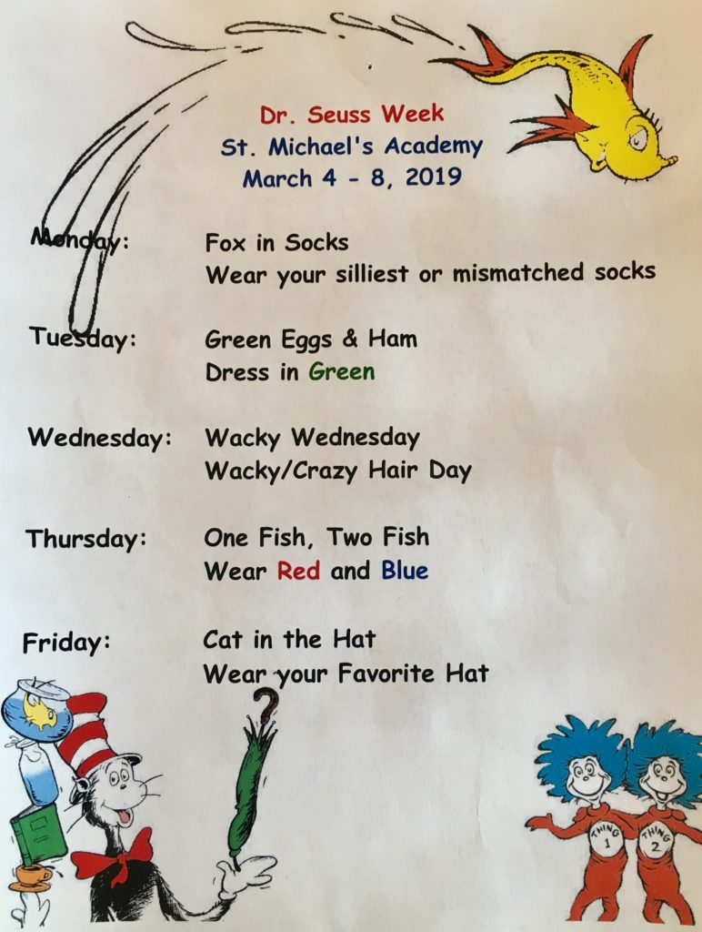 Dr. Seuss Week (Preschool) St. Michael